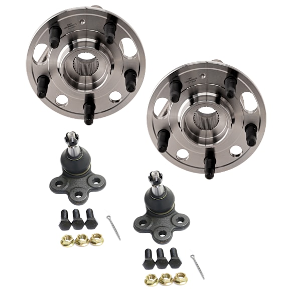 Front and Rear, Driver and Passenger Side Wheel Hub, 5 Lugs, With Bearing