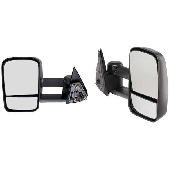 2006 GMC Sierra 1500 HD - Driver and Passenger Side Towing Mirror, Manual Adjust, Non-Heated, Textured Black, Manual Folding, No Signal Light, Passenger Side - No Blind Spot Feature; Driver Side - With Blind Spot Corner Glass, No Memory, No Puddle Light, No Aut