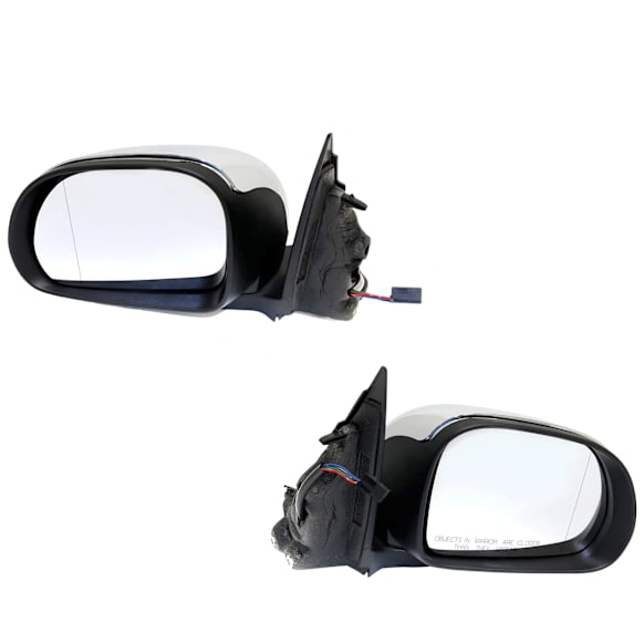 Driver and Passenger Side Mirrors, Power, Manual Folding, Heated, Chrome, No Signal Light, No Memory, No Puddle Light, No Auto-Dimming, No Blind Spot Feature