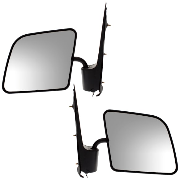 Driver and Passenger Side Non-Towing Mirrors, Manual Adjust, Non-Heated, Textured Black, Manual Folding, No Signal Light, No Puddle Light, Swing Lock Type, Flat Glass