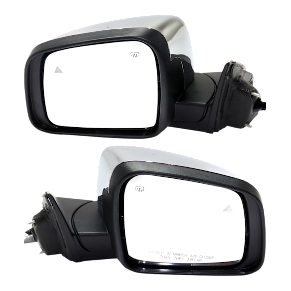 2016 Jeep Grand Cherokee - Driver and Passenger Side Mirror, Power Adjust, Heated, Chrome, Power Folding, In-housing Signal Light, With Blind Spot Detection in Glass, With Memory, With Puddle Light, No Auto-Dimming