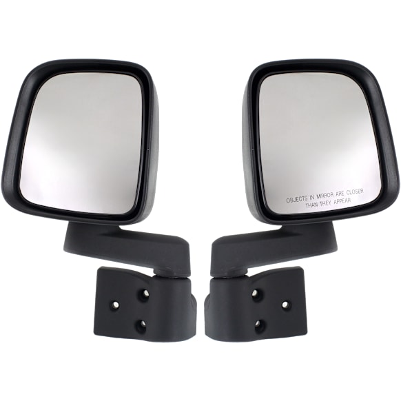2003-2006 Jeep Wrangler - Driver and Passenger Side, Mirrors, Non-Heated, Manual Folding, Textured Black, No Signal Light, No Memory, No Puddle Light, No Auto-Dimming, No Blind Spot Feature