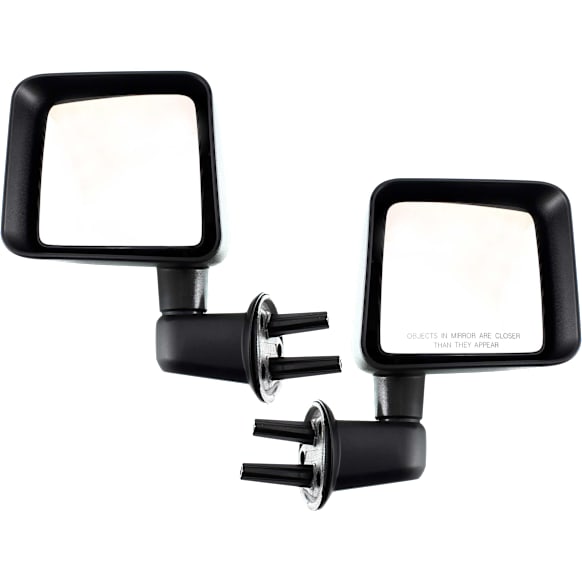 Driver and Passenger Side Mirrors, Manual Adjust, Manual Folding, Non-Heated, Textured Black, No Signal Light, No Memory, No Puddle Light, No Auto-Dimming