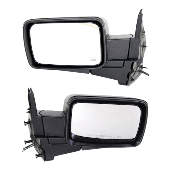 Driver and Passenger Side Mirrors, Power, Manual Folding, Heated, Textured Black, No Signal Light, With memory, No Puddle Light, No Auto-Dimming, No Blind Spot Feature