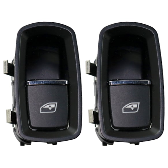 Front and Rear, Passenger Side Window Switches, Black, 1-Button