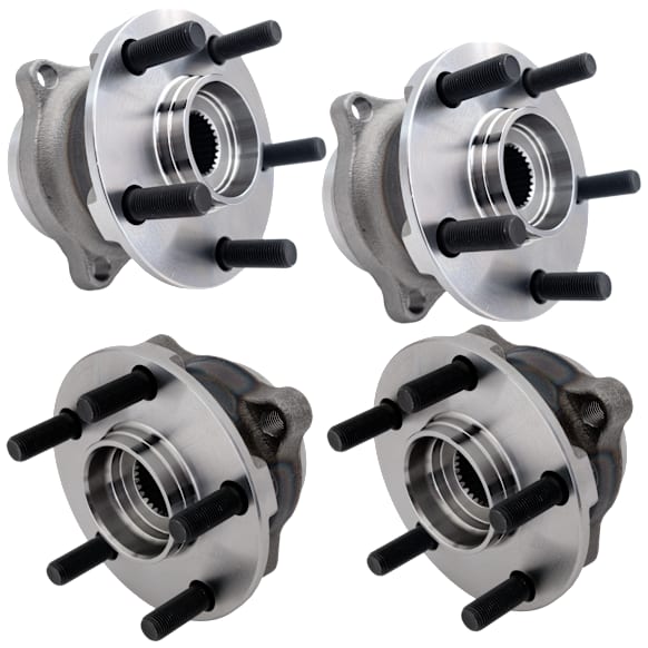 Front and Rear, Driver and Passenger Side Wheel Hub, 5 Lugs, With Bearing, AWD