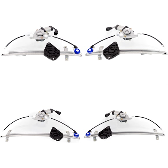 Front and Rear, Driver and Passenger Side Power Window Regulator, With Motor