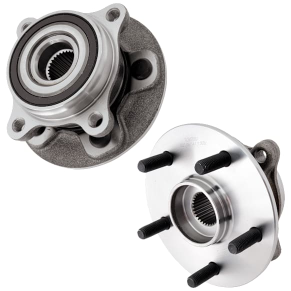 Front, Driver and Passenger Side Wheel Hub, 5 Lugs, With Bearing, 2-Wheel Set