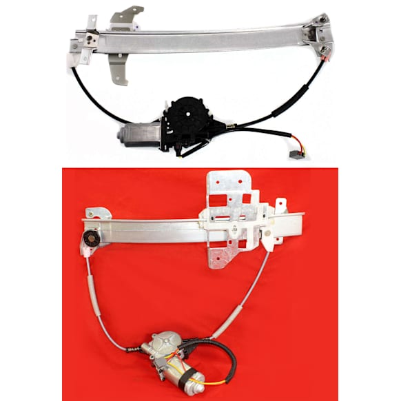 Front and Rear, Driver Side Power Window Regulator, With Motor