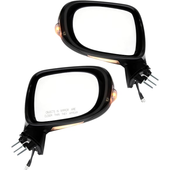 Driver and Passenger Side Mirror, Power Adjust, Heated, Manual Folding, Paintable, In-housing Signal Light, No Memory, With Puddle Light, No Auto-Dimming, No Blind Spot Feature