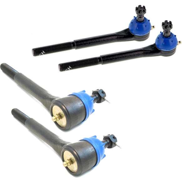 SET-MEMES2226RL-F Front, Driver and Passenger Side, Inner and Outer Tie Rod End, Supreme Series