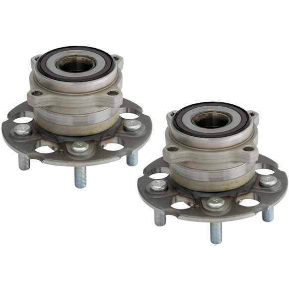 SET-MO512392-2 Rear, Driver and Passenger Side Wheel Hub, 5 Lugs, With Bearing, AWD, Problem Solver Series