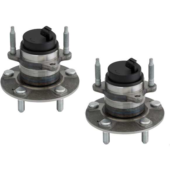SET-MO512436-2 Rear, Driver and Passenger Side Wheel Hub, 5 Lugs, With Bearing, FWD, Problem Solver Series