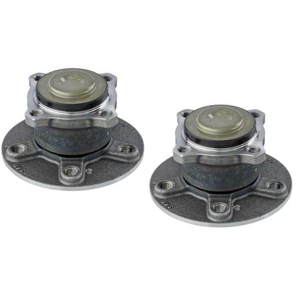 SET-MO512561-2 Rear, Driver and Passenger Side Wheel Hub, 5 Lugs, With Bearing, Sensor Included