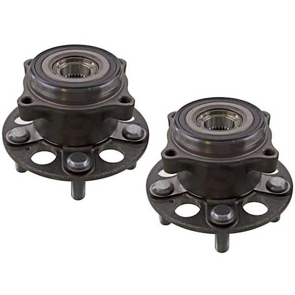 SET-MO512584-2 Rear, Driver and Passenger Side Wheel Hub, 5 Lugs, With Bearing, Sensor Included, AWD