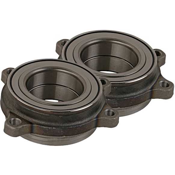 SET-MO512652-2 Rear, Driver and Passenger Side Wheel Hub, 4 Lugs, With Bearing