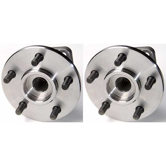 SET-MO513084-2 Front, Driver and Passenger Side Wheel Hub, 5 Lugs, With Bearing,, Problem Solver Series