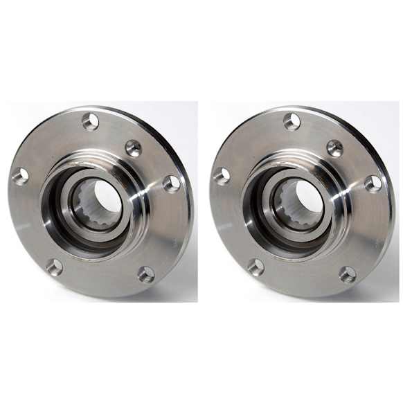 SET-MO513125-2 Front, Driver and Passenger Side Wheel Hub, 5 Lugs, With Bearing, RWD, Problem Solver Series