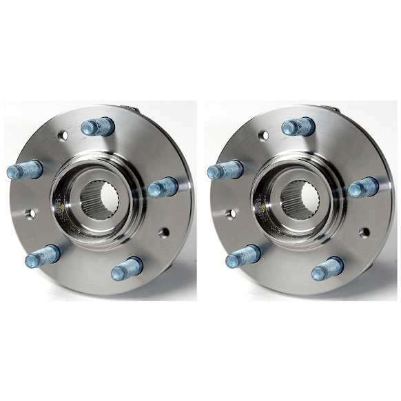 SET-MO513156-2 Front, Driver and Passenger Side Wheel Hub, 5 Lugs, With Bearing, FWD, Problem Solver Series