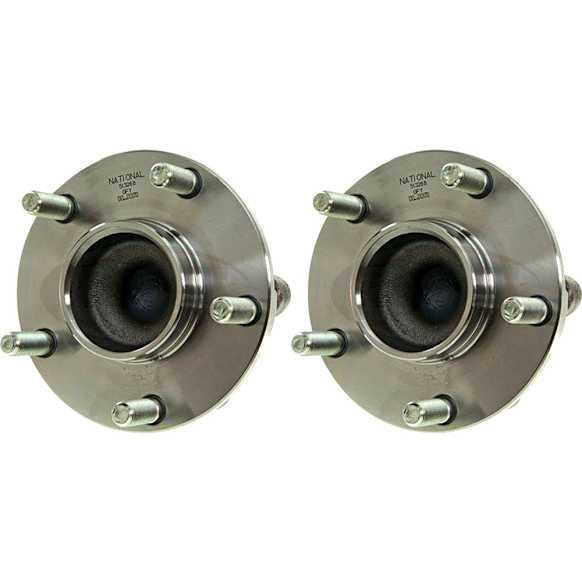SET-MO513268-2 Front, Driver and Passenger Side Wheel Hub, 5 Lugs, With Bearing, RWD, 3.5L, 6Cyl, Problem Solver Series