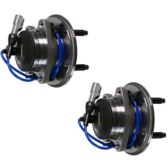 SET-MO513327-2 Front, Driver and Passenger Side Wheel Hub, 5 Lugs, With Bearing, RWD, 4.2L, 8Cyl, Problem Solver Series