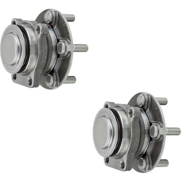 SET-MO513352-2 Front, Driver and Passenger Side Wheel Hub, 5 Lugs, With Bearing,, Problem Solver Series