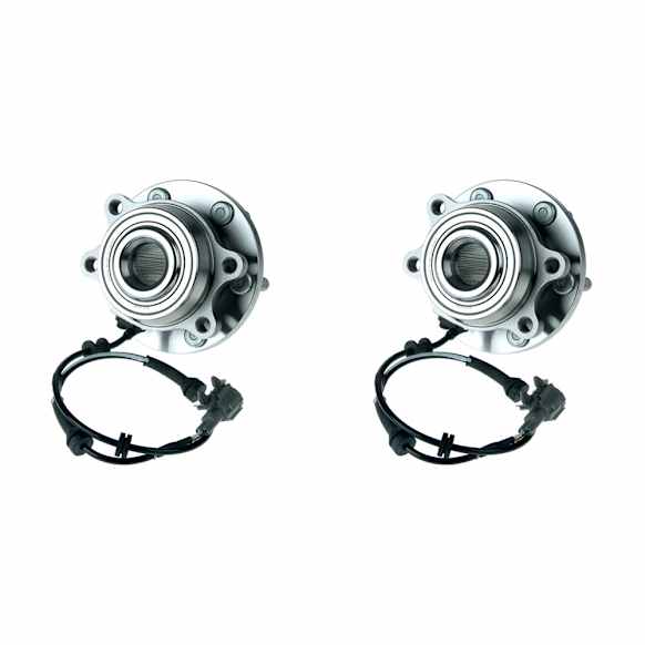 SET-MO515065-2 Front, Driver and Passenger Side Wheel Hub, 6 Lugs, With Bearing, 4WD, Problem Solver Series