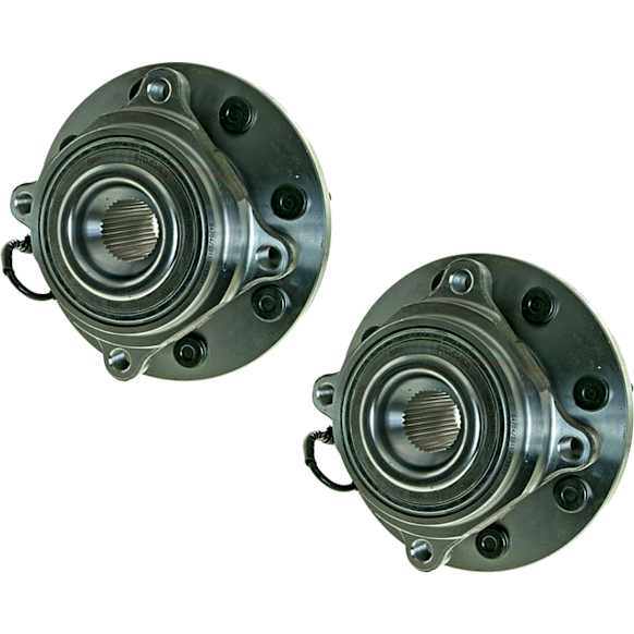 SET-MO515122-2 Front, Driver and Passenger Side Wheel Hub, 8 Lugs, With Bearing, 4WD, Problem Solver Series