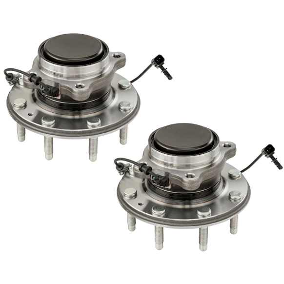 SET-MO515146-2 Front, Driver and Passenger Side Wheel Hub, 8 Lugs, With Bearing, RWD, Problem Solver Series
