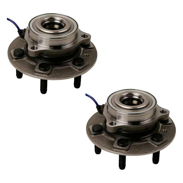 SET-MO515178-2 Front, Driver and Passenger Side Wheel Hub, 5 Lugs, With Bearing