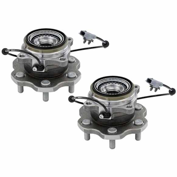 SET-MO541016-2 Rear, Driver and Passenger Side Wheel Hub, 6 Lugs, With Bearing,, Problem Solver Series