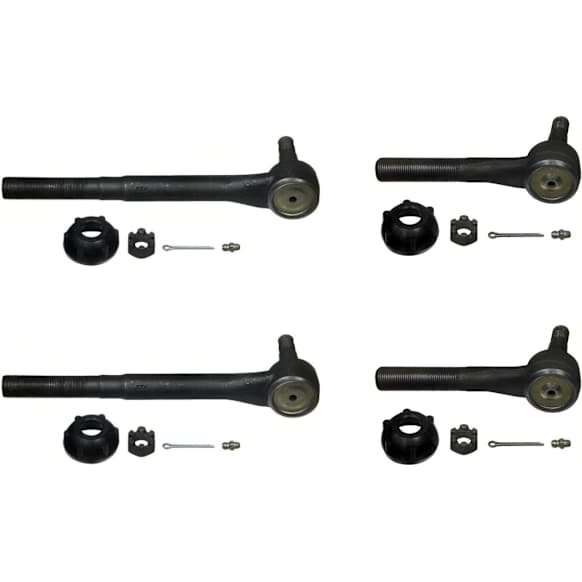 SET-MOES3171RLT Front, Driver and Passenger Side, Inner and Outer Tie Rod End, RWD