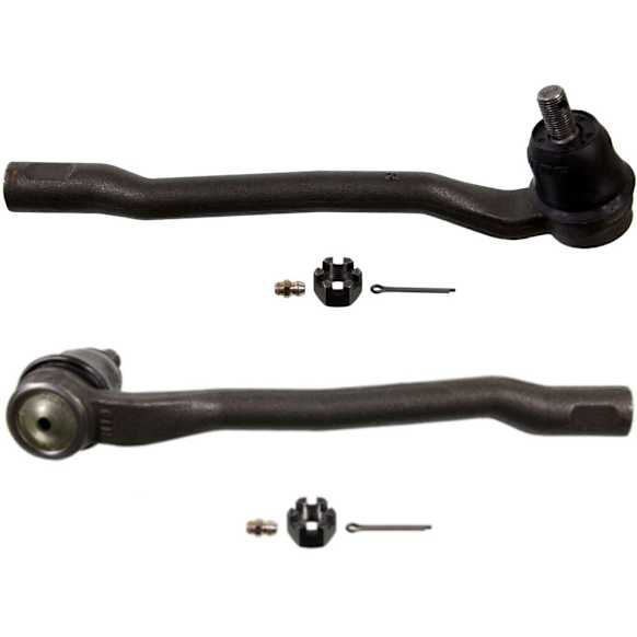 SET-MOES800445 Front, Driver and Passenger Side, Outer Tie Rod End, RWD