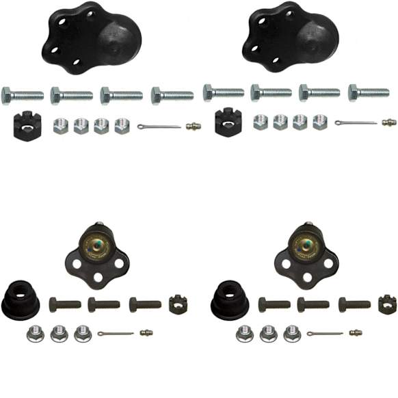 SET-MOK7393-F Front, Driver and Passenger Side, Upper and Lower Ball Joint Problem Solver Series