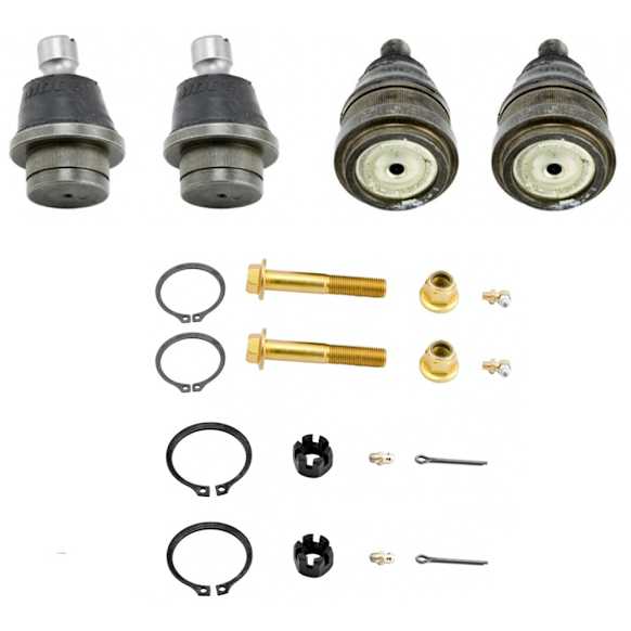 SET-MOK80647-F Front, Driver and Passenger Side, Upper and Lower Ball Joint