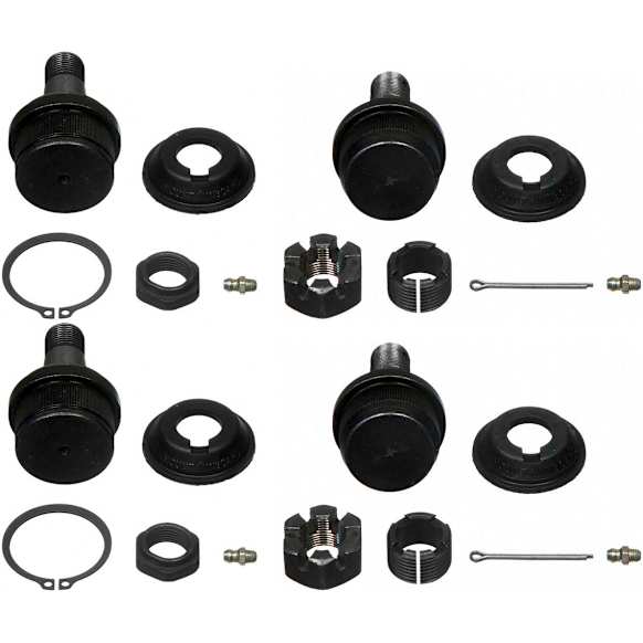 SET-MOK8195T-F Front, Driver and Passenger Side, Upper and Lower Ball Joint Problem Solver Series