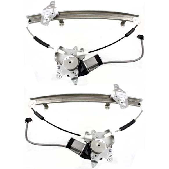 Front, Driver and Passenger Side Power Window Regulator, With Motor