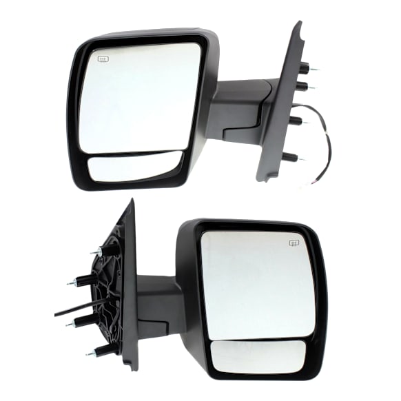 2012-2021 Nissan NV2500 - Driver and Passenger Side Mirror, Power Adjust, Heated, Manual Folding, Textured Black, No Signal Light, Without Memory Recall, No Puddle Light, No Auto-Dimming, With Blind Spot Glass