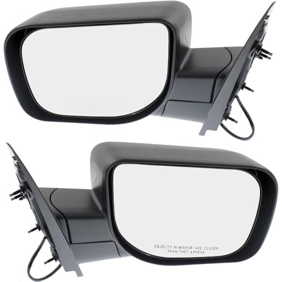 2005 Nissan Titan XE - Driver and Passenger Side Mirror, Power Adjust, Non-Heated, Textured Black, Manual Folding, No Signal Light, No Blind Spot Feature, No Memory, No Puddle Light, No Auto-Dimming