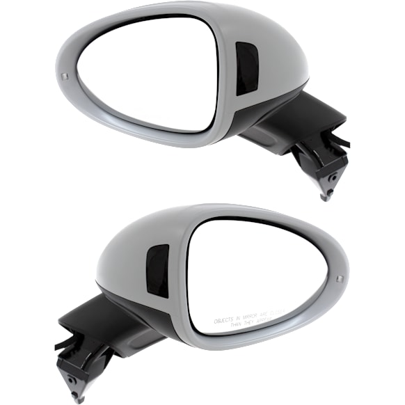 Driver and Passenger Side Mirror, Power Adjust, Heated, Power Folding, Paintable, In-housing Signal Light, No Memory, No Puddle Light, No Auto-Dimming, With Blind Spot Light in Housing