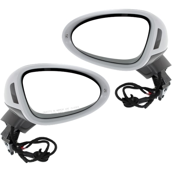 Driver and Passenger Side Mirrors, Power, Power Folding, Heated, Paintable, In-housing Signal Light, No Memory, With Puddle Light, No Auto-Dimming, With Blind Spot Light in Housing
