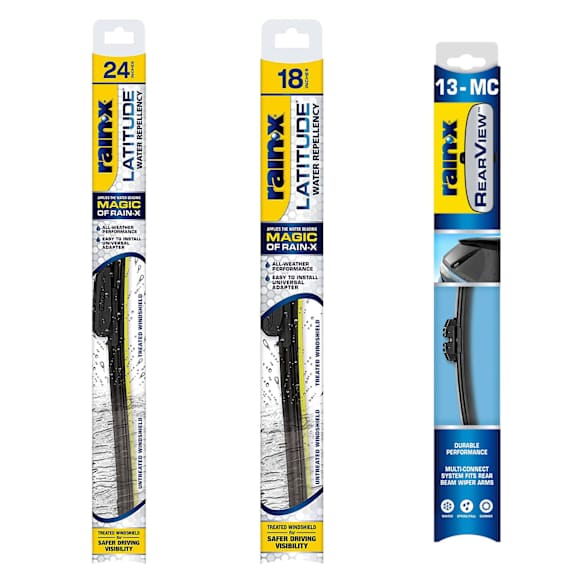 SET-R495079275-2FR Front, Driver and Passenger Side and Rear Latitude Water Repellency 2-n-1 Series and Rearview Series Wiper Blades, Driver Side - 24 in.; Passenger Side - 18 in.; Rear - 13 in.