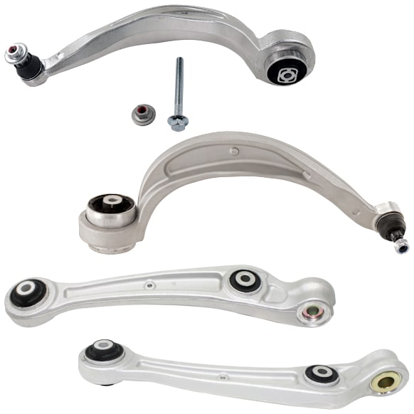 Front, Driver and Passenger Side, Lower, Frontward and Rearward Control Arm