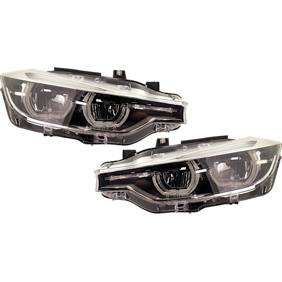 Driver and Passenger Side Headlights, with Bulbs, LED, OE comparable