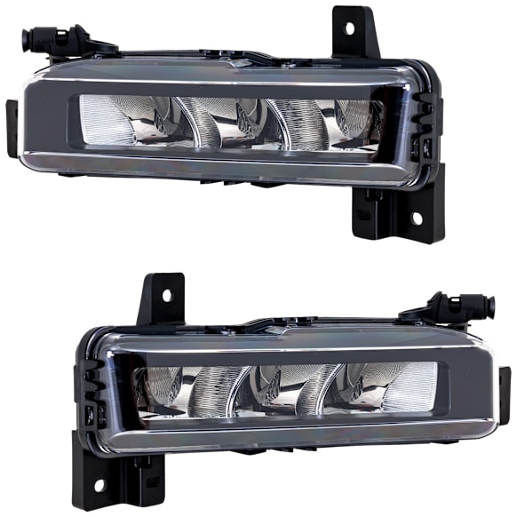Front, Driver and Passenger Side Halogen Fog Light, with Bulbs