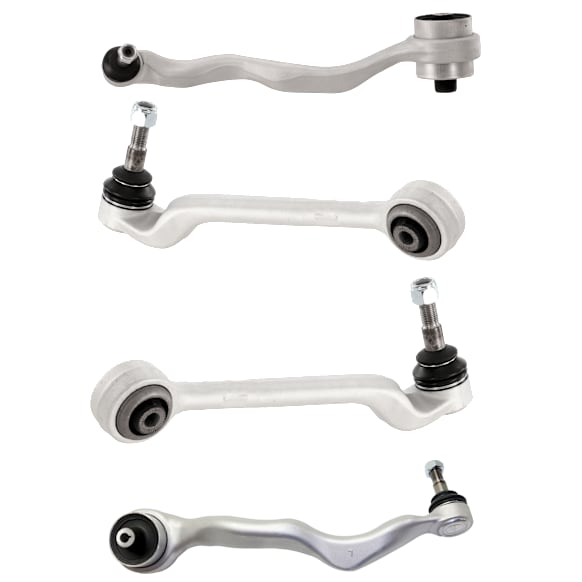 Front, Driver and Passenger Side, Lower, Frontward and Rearward Control Arm