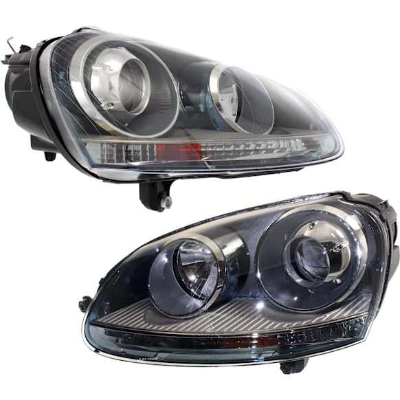 Driver and Passenger Side Headlights, without Bulbs, HID/Xenon, OE comparable