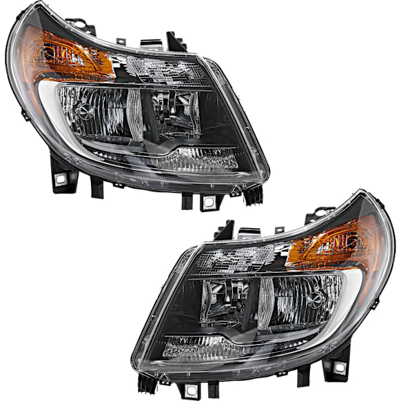 2014 Ram ProMaster 2500 - Driver and Passenger Side Headlights, with Bulbs, Halogen, with Daytime Running Light