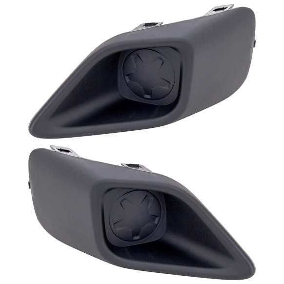 Front, Driver and Passenger Side Fog Light Trims, Black