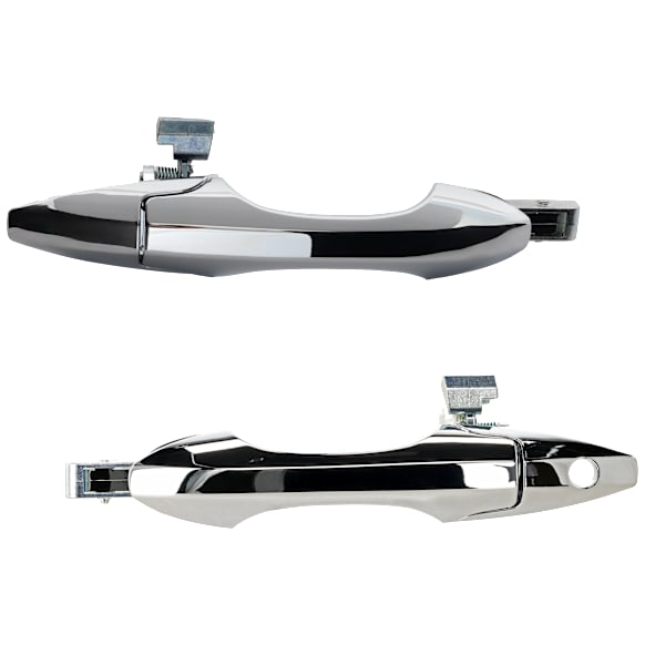 2012 Acura MDX - Front, Driver and Passenger Side Chrome Exterior Door Handle, Driver Side - With Key Hole; Passenger Side - Without Key Hole